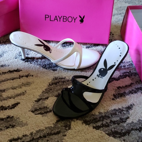 PLAYBOY Shoes - Playboy Black Slip-on Heels New in Box